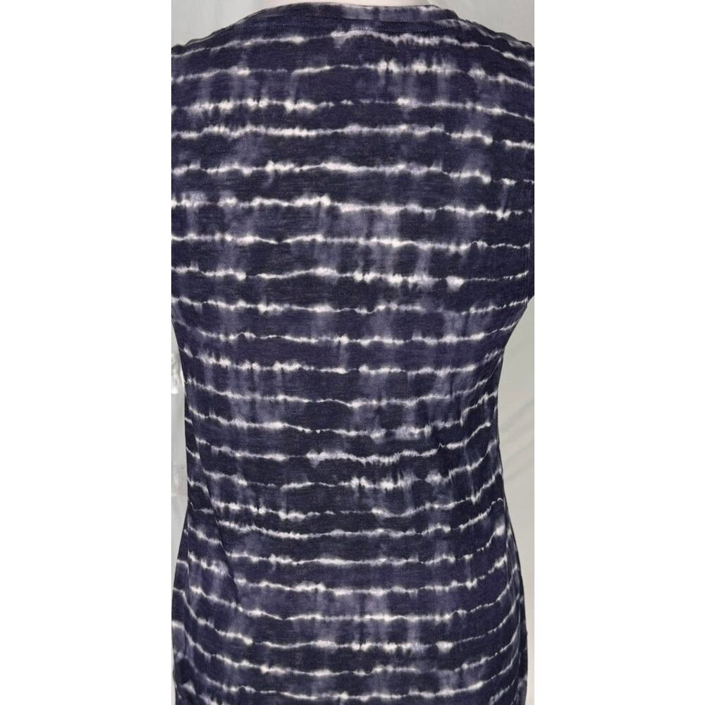 Athleta Small Gray Black Stripe Tie Dye Sleeveless Top Modal Polyester - Picture 6 of 7